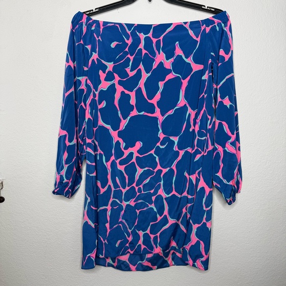 Lilly Pulitzer Silk Tiki Adira Off The Shoulder Mini Dress Size Medium NWOT - Picture 3 of 10